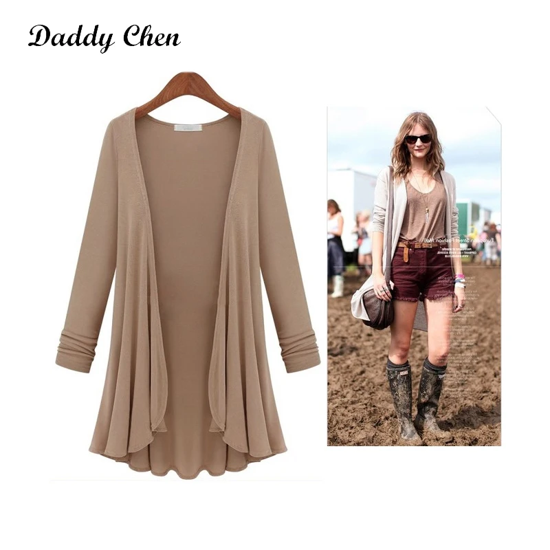 

Long Cardigan Women Thin Sweater Long Sleeve with Plated Hem Summer Cardigan Knitwear Oversize Streetwear Sweater Women Tops