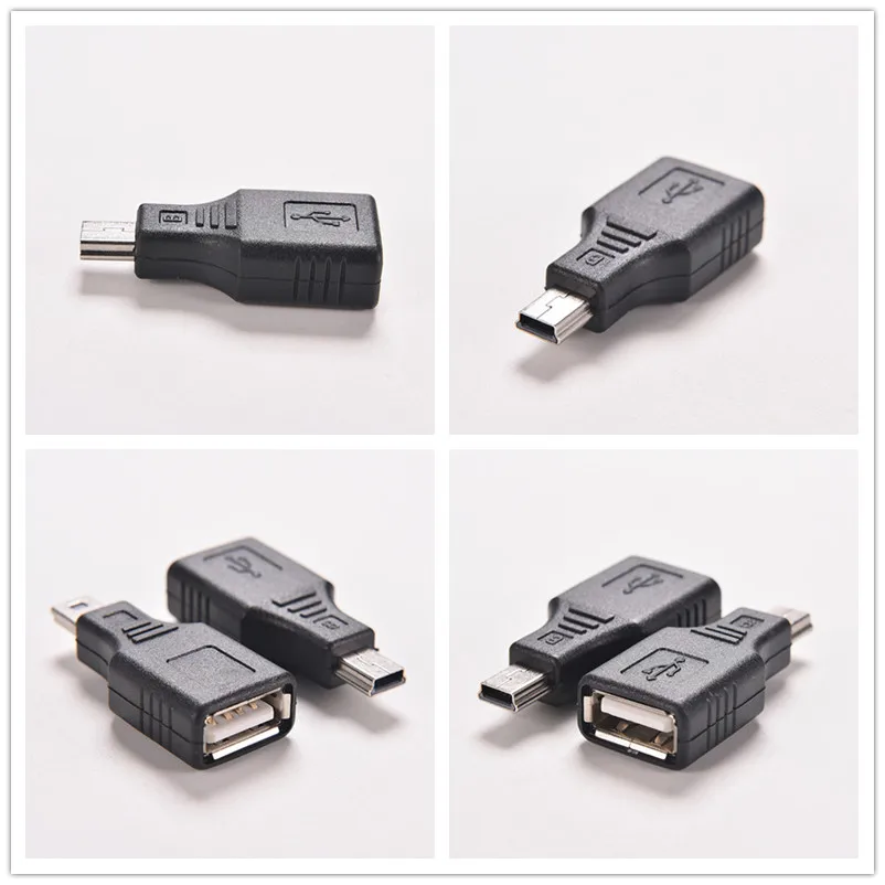 

2PCS USB 2.0 A Female to Mini USB B 5 Pin Male Adapter Converter Changer Black 4 X 1.7 X 0.9cm
