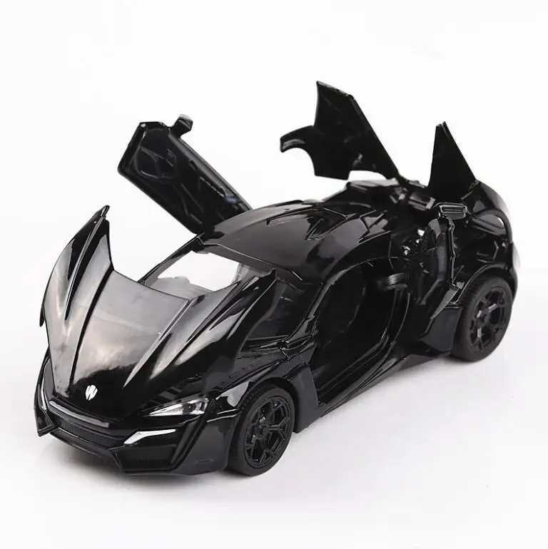 1/32 Diecasts & Toy Vehicles the fast and Furious Lykan модель автомобиля со звуком и светильник