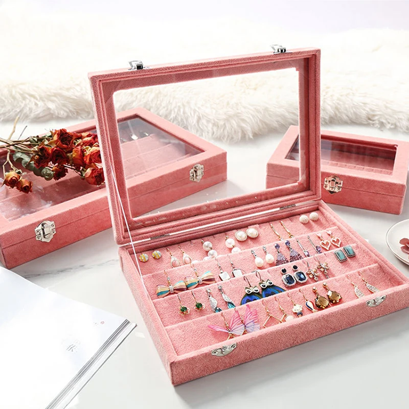  Transparent Jewelry Makeup Organizer Stud Earring Earrings Classification Container Women Cosmetics