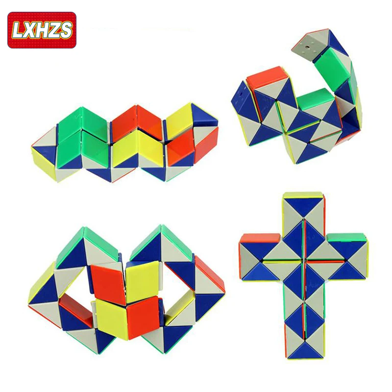 24 Blocks Snake Magic Cube Twist Jigsaw Puzzle Speed Magic Ruler 3D