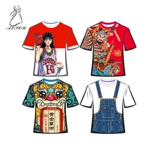 Digital Body Printing Anime T-shirt Round Neck Short-sleeved Corporate Propaganda Culture Advertising Shirt Class Graffiti advertising culture