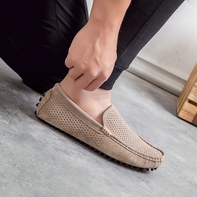 

men suede Leather Loafers Adult Boat Shoes Trend Casual Men's summer Footwear Drivings Moccasins shoes Hommes Zapatos Hombre L5