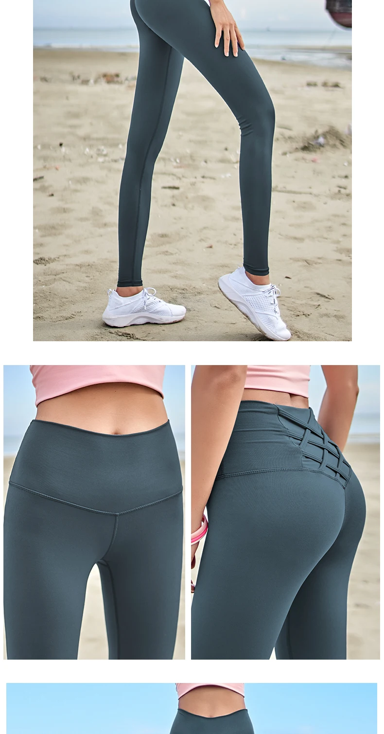 Женские штаны для йоги с перекрестной спинкой, спортивные Леггинсы для фитнеса, эластичные Леггенсы с высокой талией, штаны для бега йоги спорта