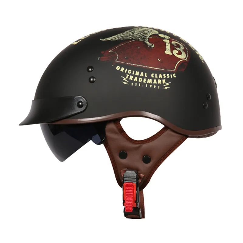 Летний фирменный мотоциклетный шлем TORC T55 Ретро для скутера винтажный Lucky 13 skull moto