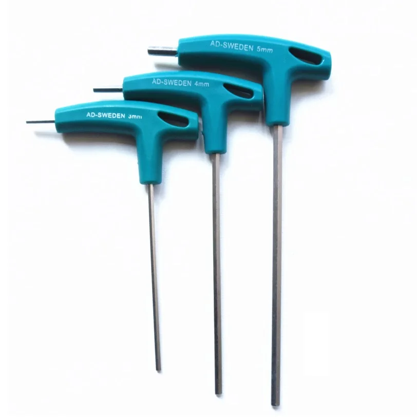 Hexagon Home Manual Hand Tools Wrench Plastic Cane T-type Allen Hex wrench 3mm 4mm 5mm HRC 52-55 Ratchet Bionic Nonslip | Инструменты