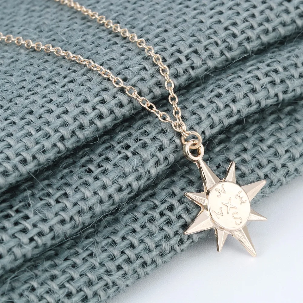 Kinitial North Star Charm колье ожерелье-Компас из Северной Звезды ювелирные изделия