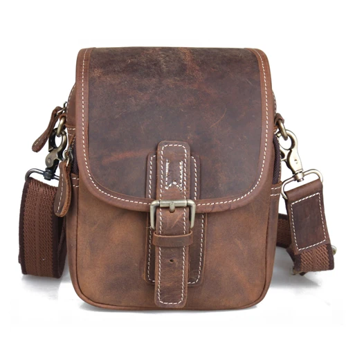 TIDING маленькая винтажная кожаная сумка-мессенджер поясная сумка через плечо сумка-кошелек для мужчин и женщин 3006 - Цвет: 30063