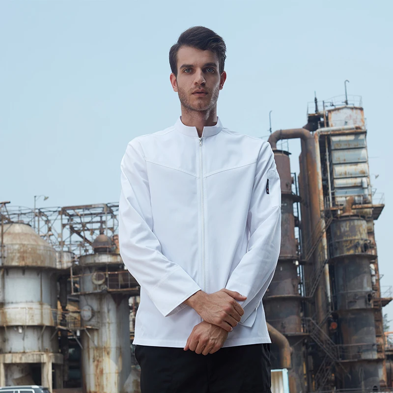 Checkedout 2019 New Design Unisex Hotel Kicthen Uniform Zipper Chef Jackets | Тематическая одежда и униформа