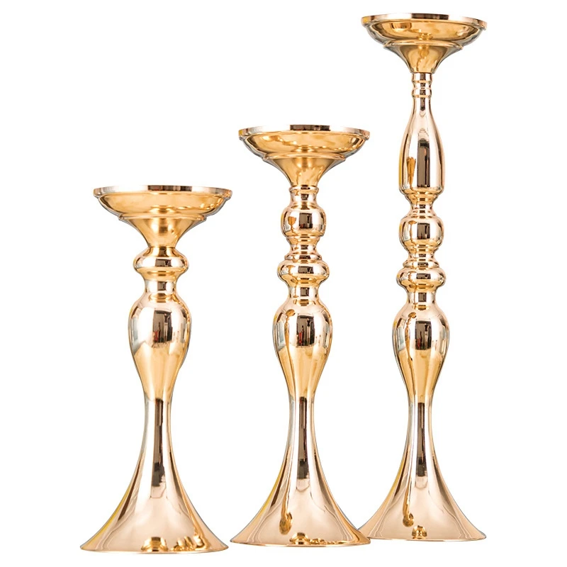 

Hot Sale Romantic Candlestick High-legged Candle Holders Flower Bracket Candlestick for Wedding Decorations Home Ornaments