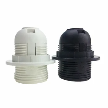 

2Pcs 250V 4A E27 Light Bulb Base Plastic Full Screw Lamp Holder Pendant Socket Lampshade Ring for E27 Light Bulb White Black Hot