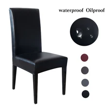 Водонепроницаемый чехол для кресла спандекс из искусственной кожи чехол для сиденья эластичный Kithchen чехлы для стульев housse de chaise Black coprisedie Oilproof 1P