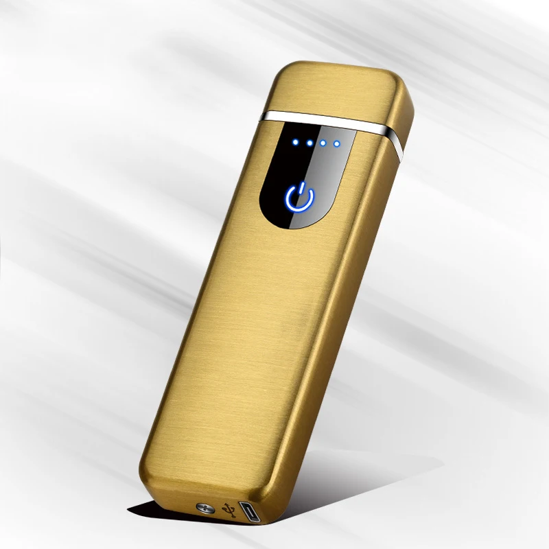 Светодиодный ветрозащитный двойной дуги электронная USB Зажигалка сенсорный палец Индукционная сигарета более легкий импульс Зажигалка гаджеты для мужчин подарки