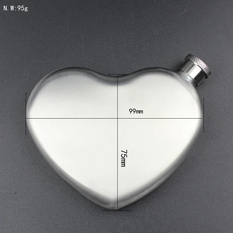 

4.4oz Heart Hip-flask Hip Flask Stainless Steel 304 Bangle Flask Hip Alcohol Whiskey Funnel Red Color
