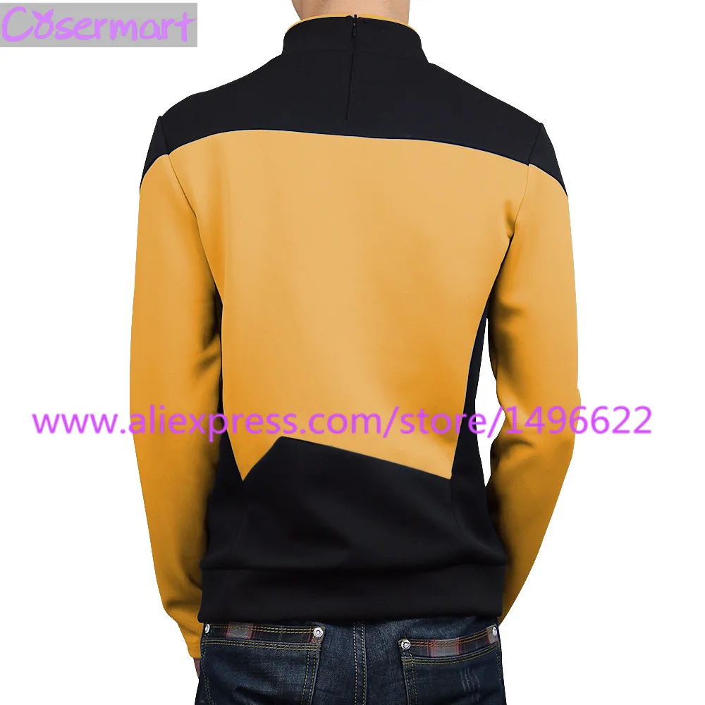 Star Trek TNG The Next Generation Red Yellow Blue Shirt Uniform Cosplay Costume For Men Coat Halloween Party (7)