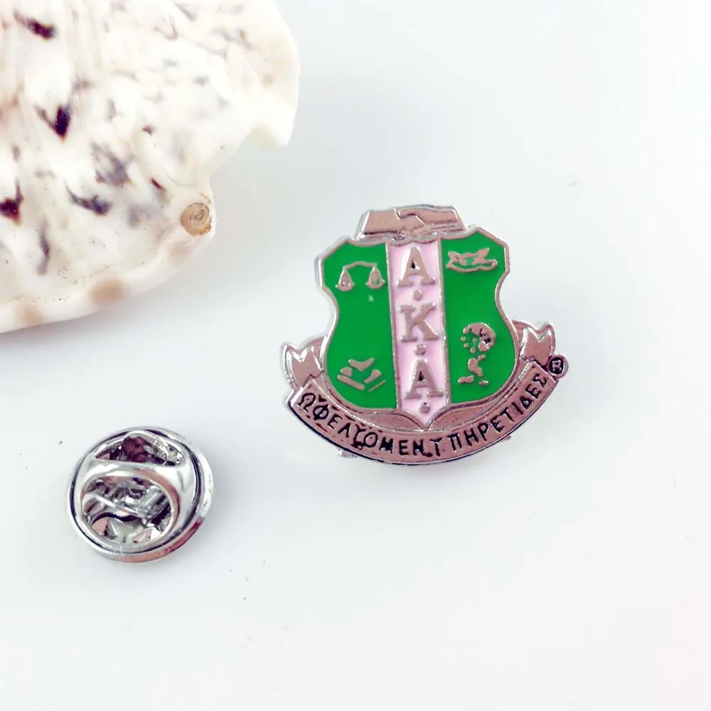 AKA sliver star pink and green Lapel Pin