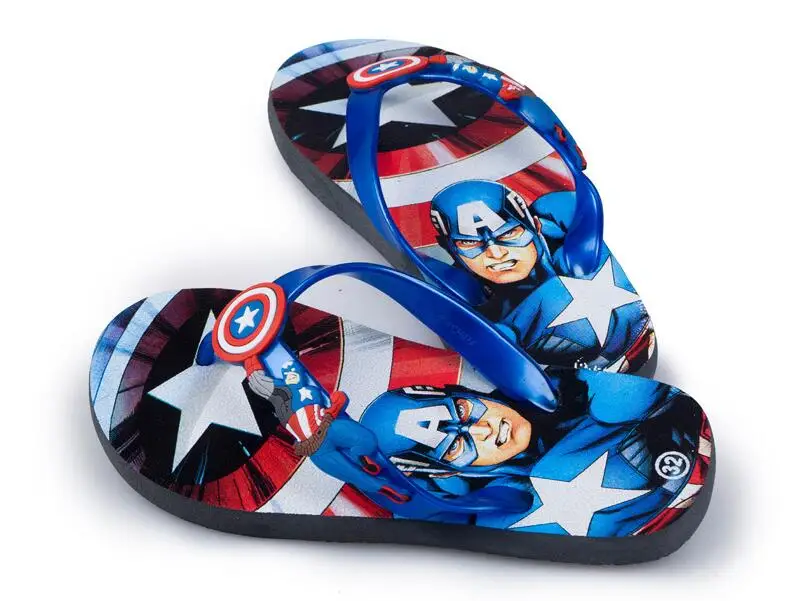 Летние детские тапочки для мальчиков; нескользящие сандалии; мягкие и удобные пляжные сланцы для девочек «Капитан Америка»;#10