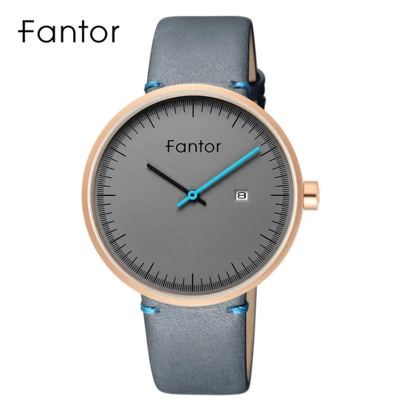 

Fantor Simple Minimalist Men Watch Ultra Thin Fashion Quartz Date Waterproof Casual Dress Watches Mens Leather Wristwatch