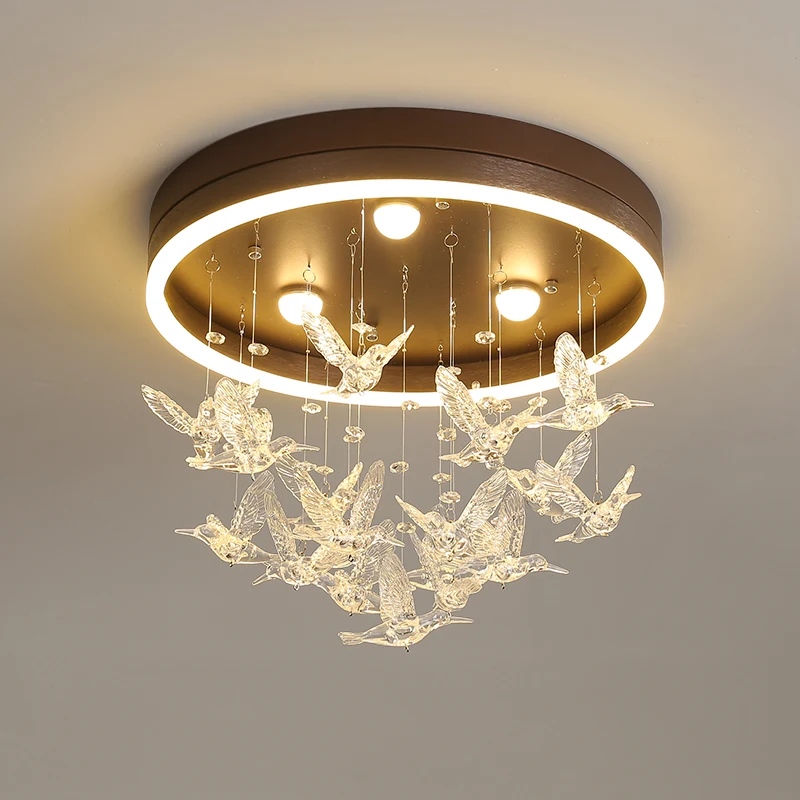 Modern LED Ceiling lights Nordic Iron fixtures Novelty Acrylic Bird lighting for kids bedroom dining room Ceiling lamps