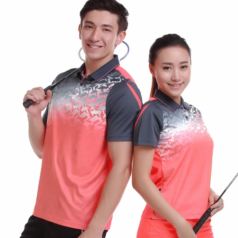 

New Sportswear Quick Dry Breathable Tennis Shirt Women/Men Table Tennis Clothes Team Game Running Gym Tennis Wear