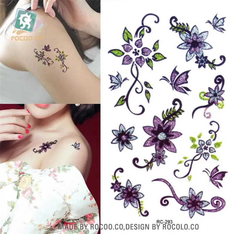 Harajuku, водонепроницаемые Временные татуировки для женщин, леди, Одуванчик, Воздушная птица, дизайн, флеш-тату, стикер, RC2252 - Цвет: RC2293