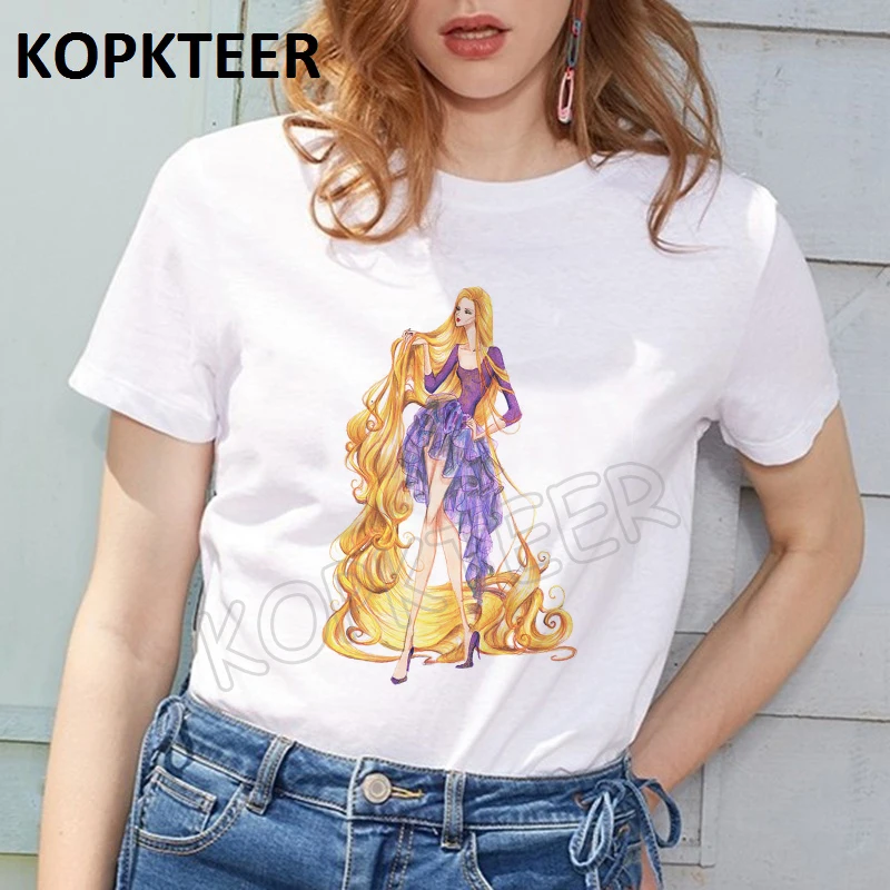 

Fashion Rapunzel Aesthetic Kawaii Funny Women Clothes 2019 Harajuku T Shirt Camiseta Mujer Streetwear Vogue Tops Tee Shirt Femme
