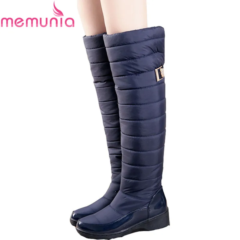 Russia Winter Boots Keep Warm Knee High Boots Round Toe Down Fur Ladies Fashion Women Snow