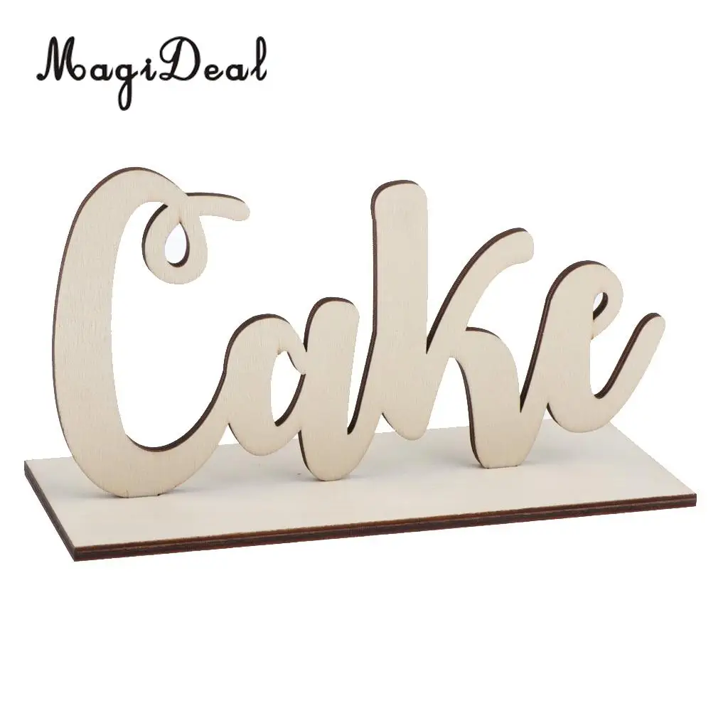MagiDeal Shabby Chic Freestanding Wooden Cake Table Sign Wedding Birthday Reception Party Decor
