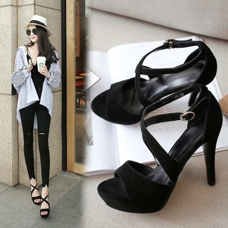 

Sexy Genuine Leather Sandals Woman Super Waterproof Platform Women's Shoes