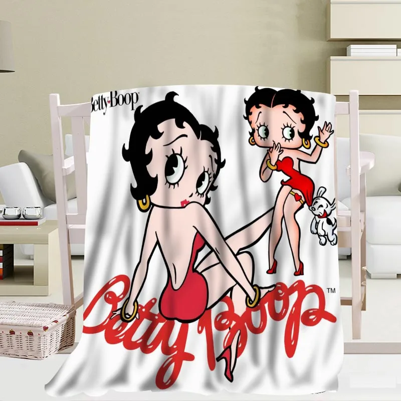 Пользовательские betty boop одеяла из фланелевой ткани 56x80 дюймов 50X60 дюймов 40X50 дюймов диван кровать плед ребенок взрослый теплое одеяло