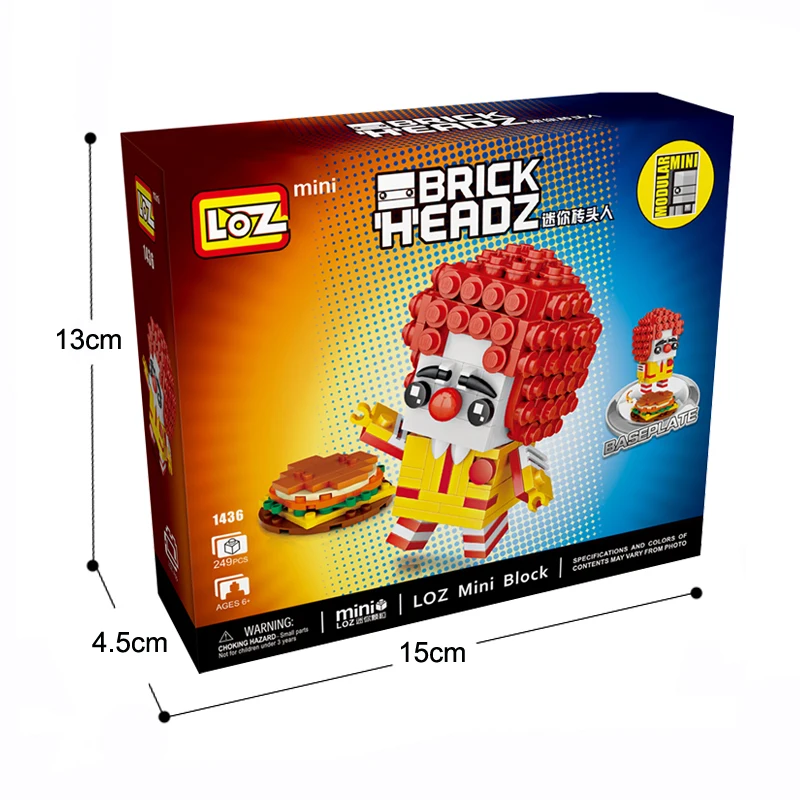 LOZ мини строительные блоки игрушка Базз Лайтер клоун MDonald персонаж цифры 249 шт