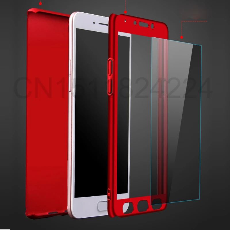 360 Full Case For Meizu Pro 7 Cases Hard PC Degree For Meizu  M6 Note M6 M5 Note  M6s Cover + Tempered Glass A3