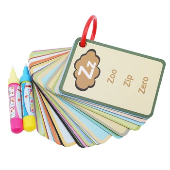 

Card Water Painting Graffiti Drawing Board Children 26 Letters 3D Early Education Cognitive Puzzle Colouring Baby Book Board Toy
