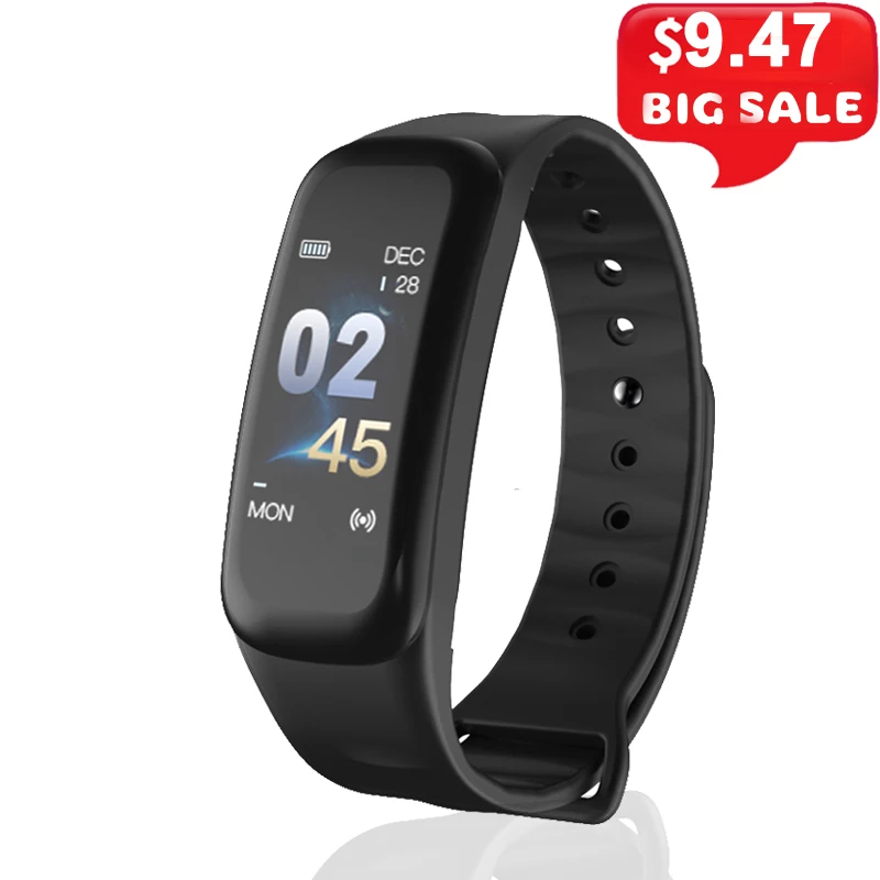 

C1 Fitness Bracelet IP67 Waterproof Smart Bracelet Blood Pressure Heart Rate Monitor Fitness Tracker Smart Band Wristband Watch.