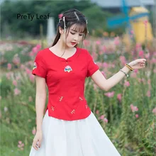 Летняя новая футболка с вышивкой в этническом стиле