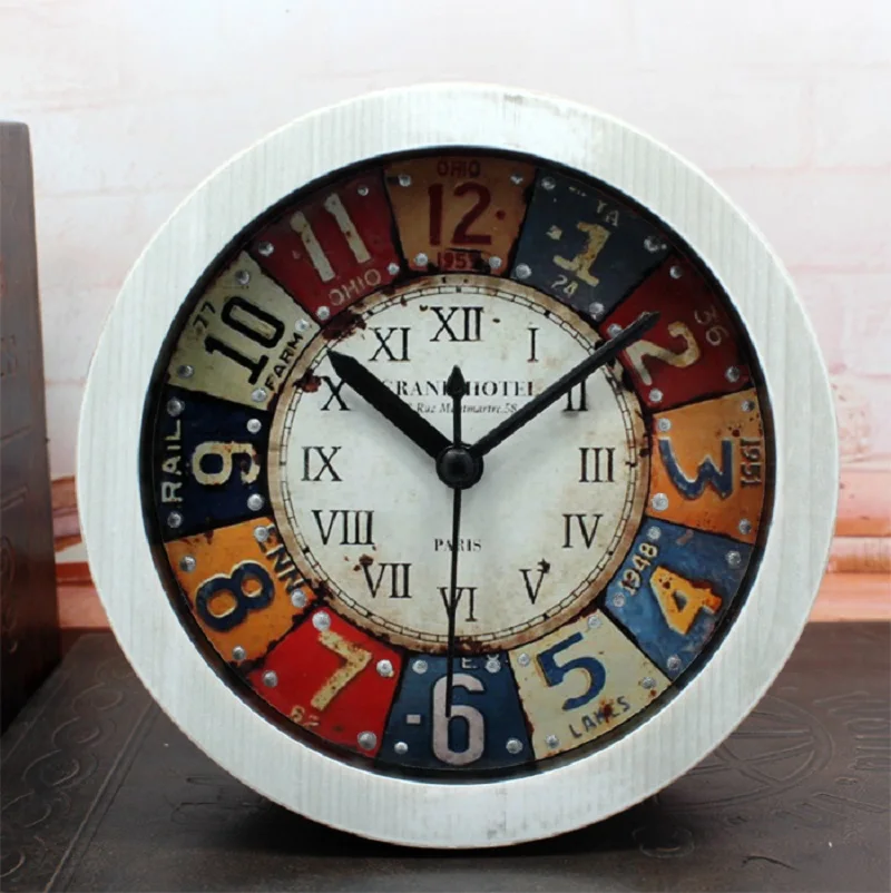 Электронные часы с будильником настольные часы Ретро Saat Mute декоративные часы Reloj despertador Reveil цифровые Пластиковые домашние декоративные часы - Цвет: Белый