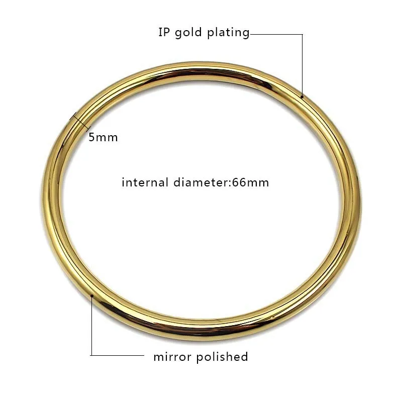 COUYA 2018 Gold Round Smooth Bangle Simple Design Classic Fashion Jewelry 2018 Elegant Women Bracelet Indian Free Shipping - Image 2