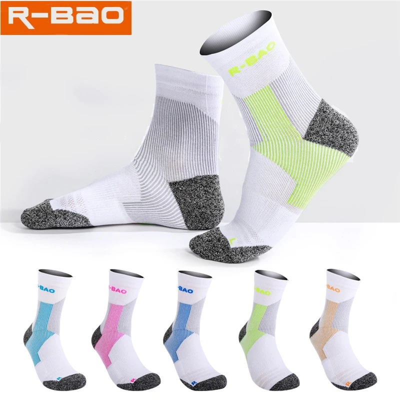 R-BAO, 1 пара, профессиональные Компрессионные гольфы для бега, женские мужские спортивные носки, защита щиколотки, противоскользящие, для марафона