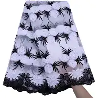 African Tulle Lace Fabric 2019 High Quality French Mesh Lace Fabric Stone Nigerian Milk Silk Voile Lace Fabrics For Dress l1516