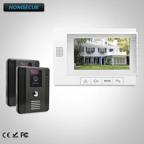 

HOMSECUR 7" Video Door Entry Security Intercom+Dual-way Intercom for House/Flat TC011-B + TM702-W