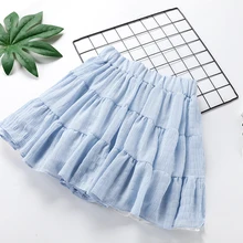 Женские эластичный шифоновый пояс лоскутные плиссированные юбки милые летние женские студенческие однотонные элегантные стильные юбки