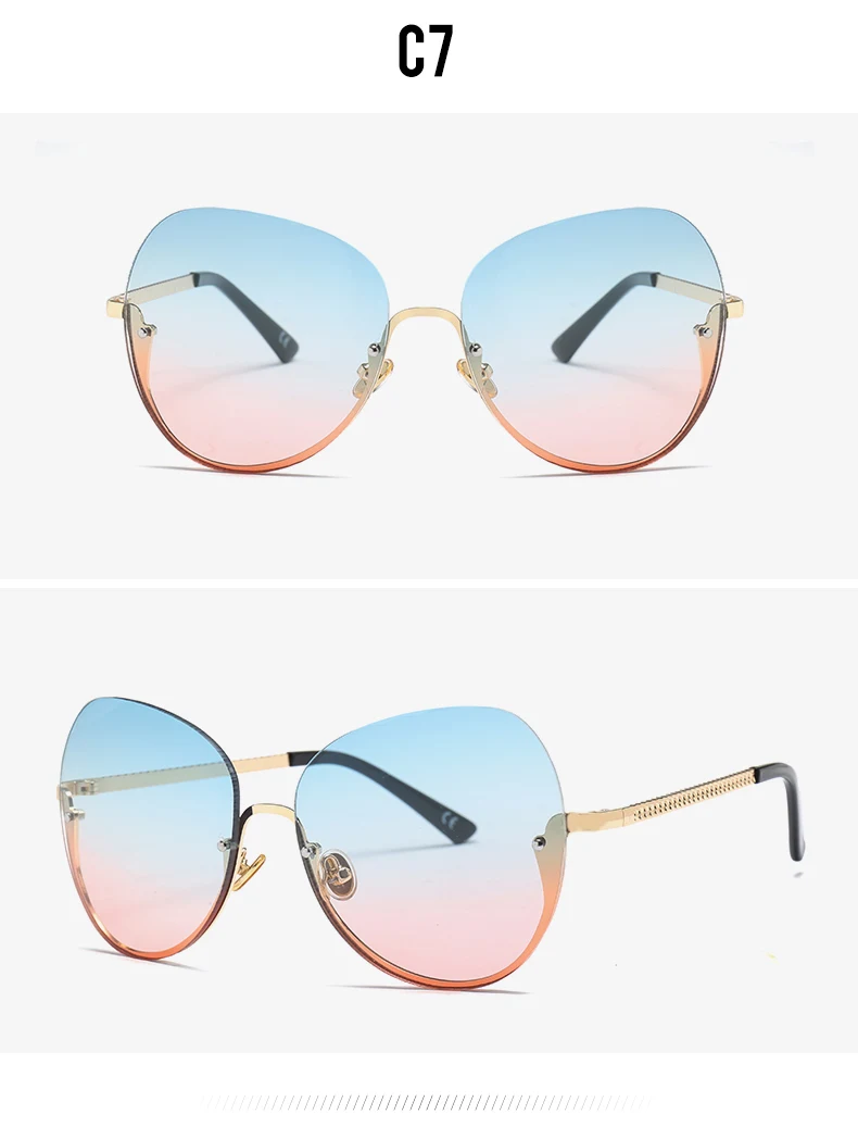 Emosnia новые Полуободковые солнцезащитные очки Для женщин Брендовая Дизайнерская обувь металлический каркас солнцезащитные очки Для мужчин