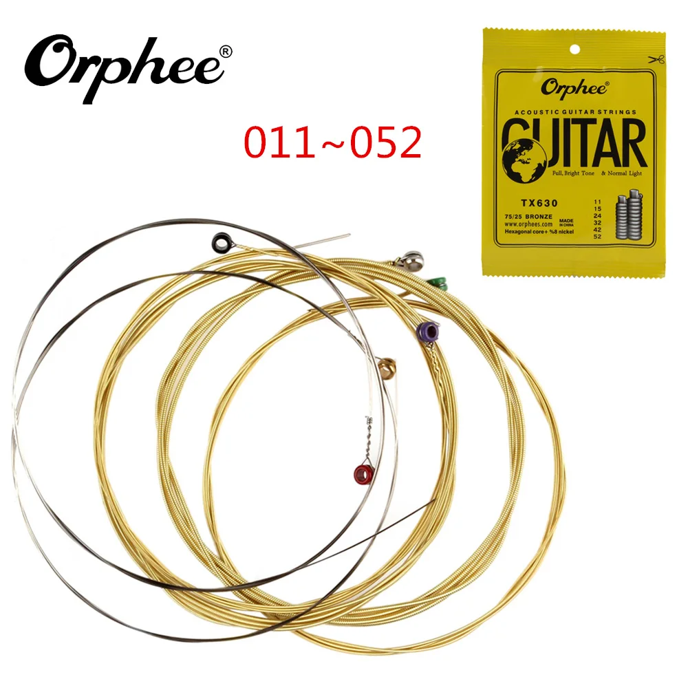 6 шт./упак. Orphee струна для акустической гитары 011 052 шестиугольная углеродистая