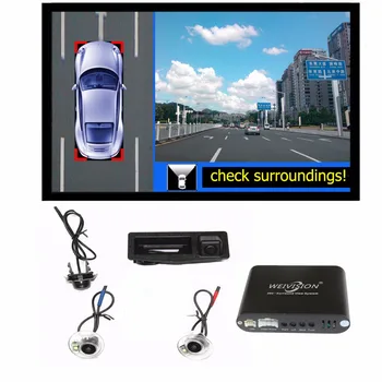 

WEIVISION 360 bird View Car DVR record system with 4HD rear backup front side view camera for Cadillac ATS Volvo XC60 C60
