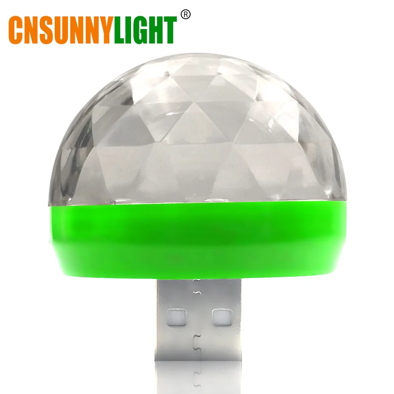 CNSUNNYLIGHT LED Car USB Atmosphere Light DJ RGB Mini Colorful Music Sound Lamp USB-C Phone Surface for Festival Party Karaoke - Испускаемый цвет: Green with USB