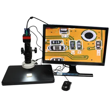 

VGA HD Industrial Camera High-speed 60 Frames With U Disk Mouse Measuring Microscope Camera+180X C-MOUNT Zoom Lens+144 LED Light