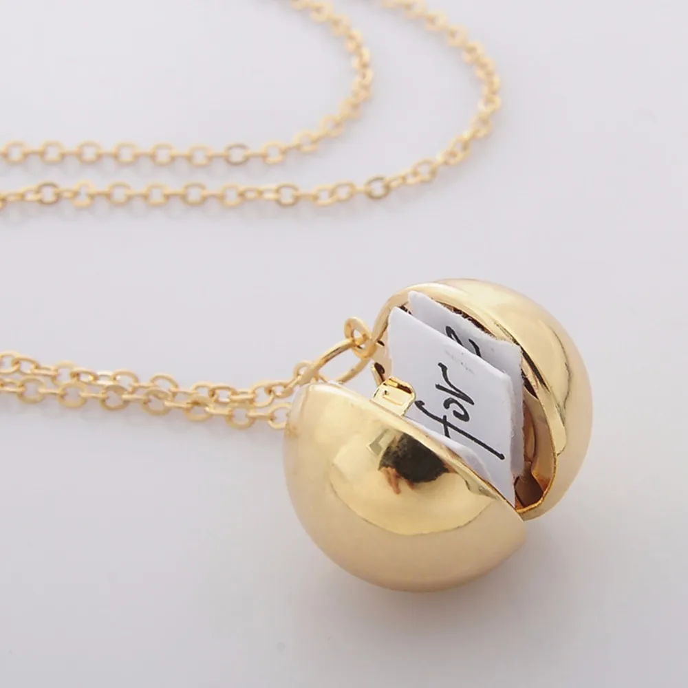 

Friendship Handmade Minimalism Secret Message Ball Locket Necklace Pendant Best Friend Holiday BFF Gifts Couples Necklaces