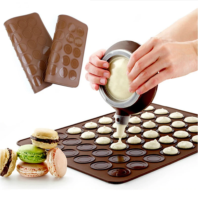 

Easy Cleaning 1Pcs Hot Sale High Temperature Resistance Convenient Macaroon Silica Gel Mat Baking Pad 30 Round Hole