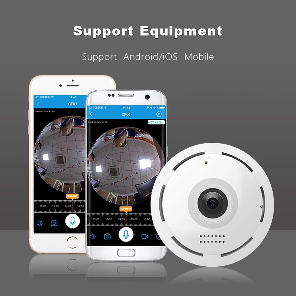 Wifi Camera Looline 360 degree Home Security Camera VR Panoramic Wireless Fisheye Camera  Video Surveillance IP Camera Wi-fi IR night vision Looline