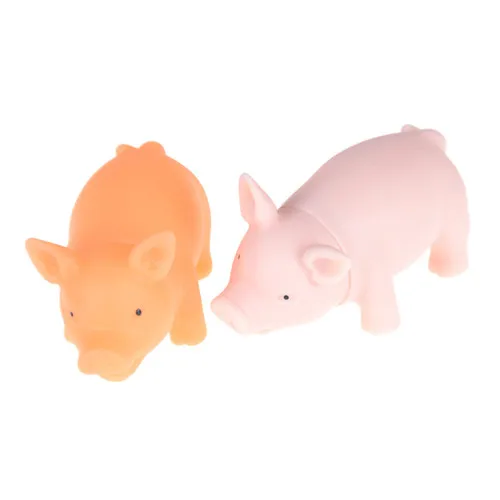 9.5*3.5*4 cm Rubber Pig Chew Toys Chew Squeaker Pig Release Stress Toy